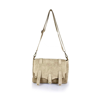 Emilio Masi Flap Leather Suede Shoulder Bag