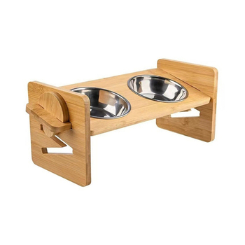 Kutiepaw Bamboo Double Raised Dog Bowls